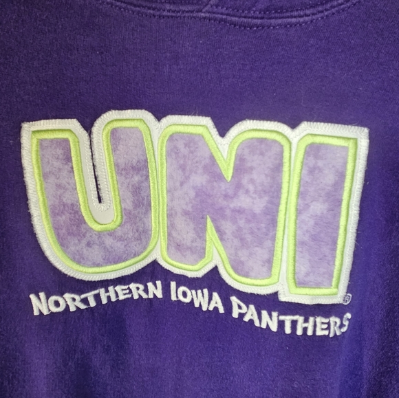 Vintage Women's College Letter Hoodie Patches Purple - Picture 1 of 5